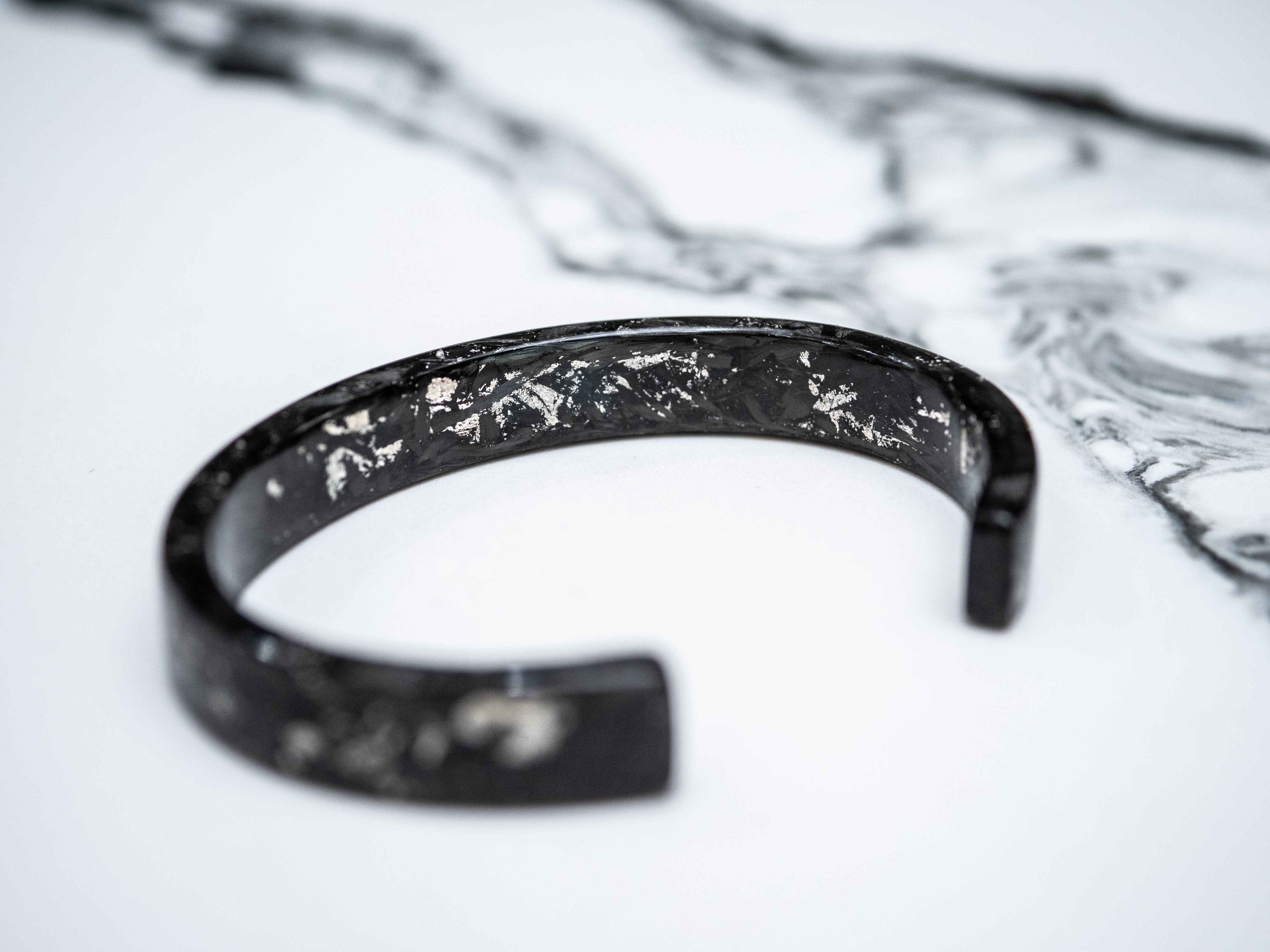 Silver Forged Carbon Fiber Bracelet